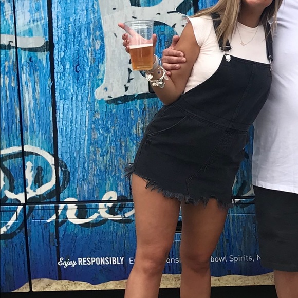 Free People Black Overall Denim Dress/Skirt - Picture 2 of 2